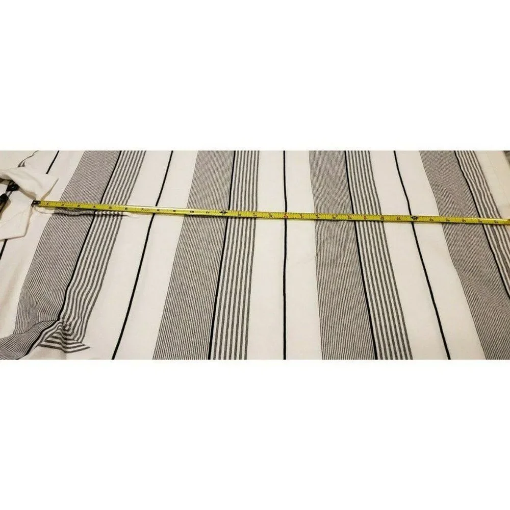 Ralph Lauren Golf Mens XL Polo Shirt White Gray Diagonal Stripe VGUC